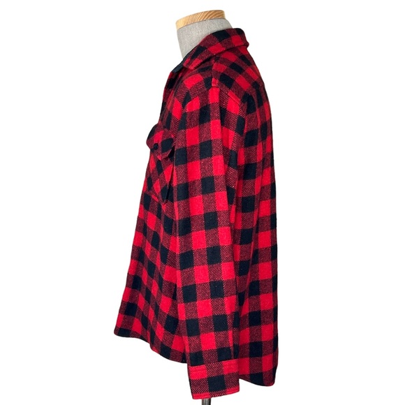 Buffalo Plaid Wool Blend Vintage Shacket By Outdoor Exchange Large 16-16 1/2 - Picture 8 of 11